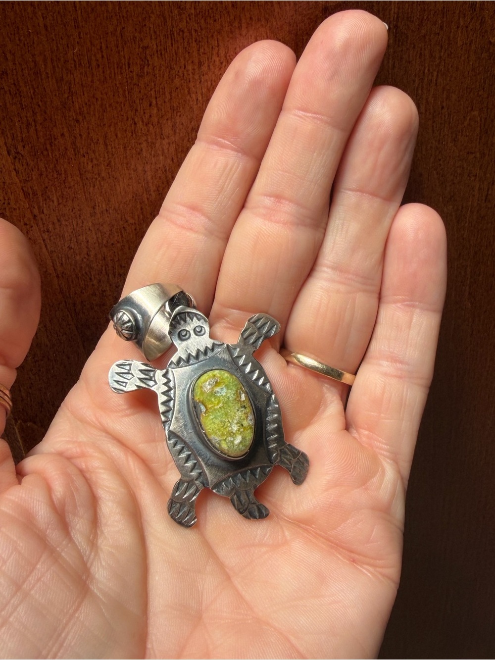 Native made chimney butte turtle pendant